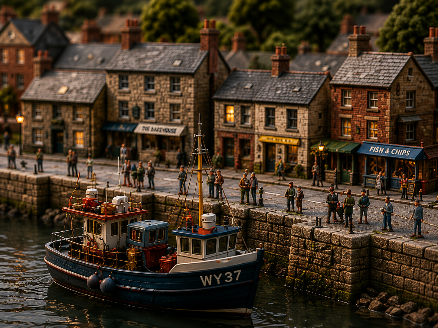 Miniature English harbour town