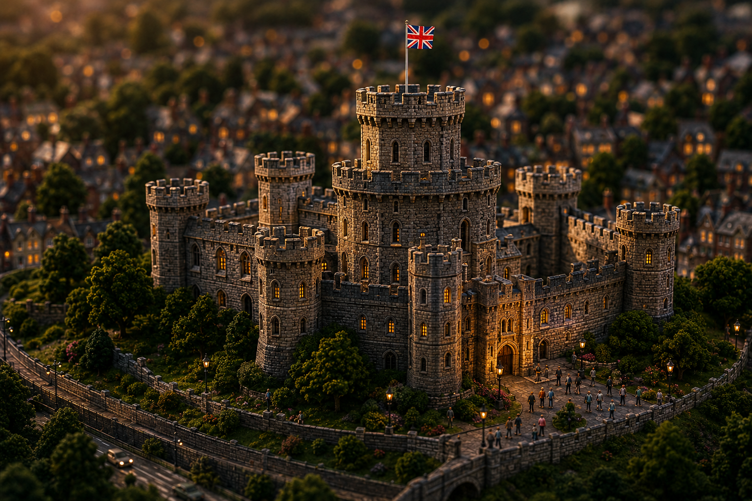 Miniature castle representing England's history and heritage