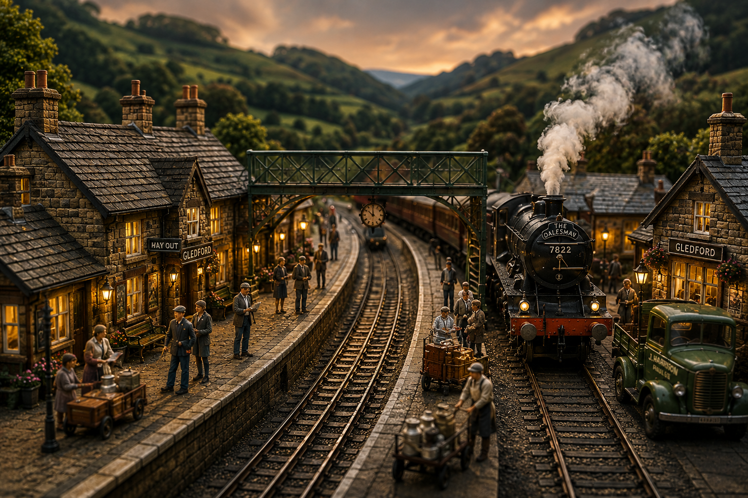 Miniature steam railway station and rural heritage