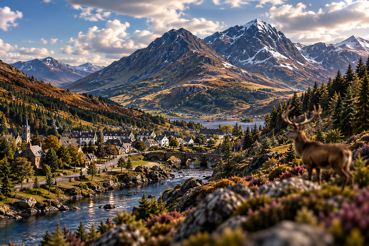 Stag overlooking the Scottish Highlands