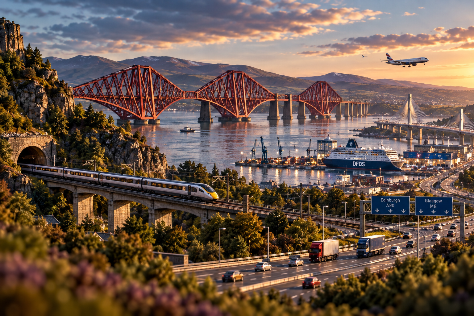 Scottish bridges, railways, roads and coastal transport connections